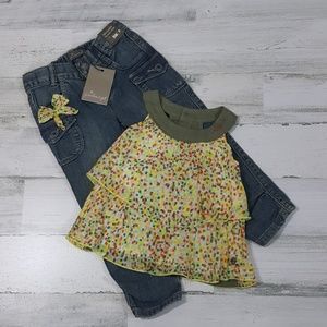 Jean Bourget Denim  Girl 2 Piece Set 24 month New